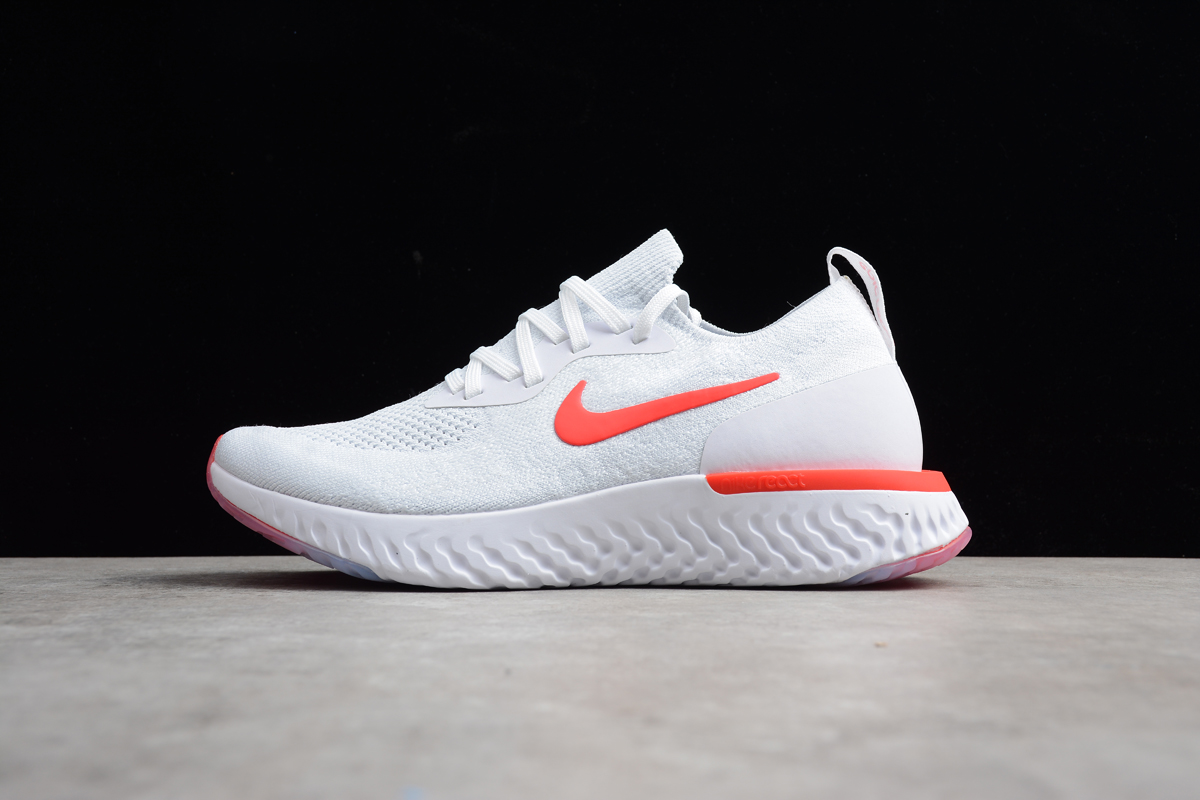 Nike Epic React Flyknit White Red Men's Running Shoes AQ0067-800