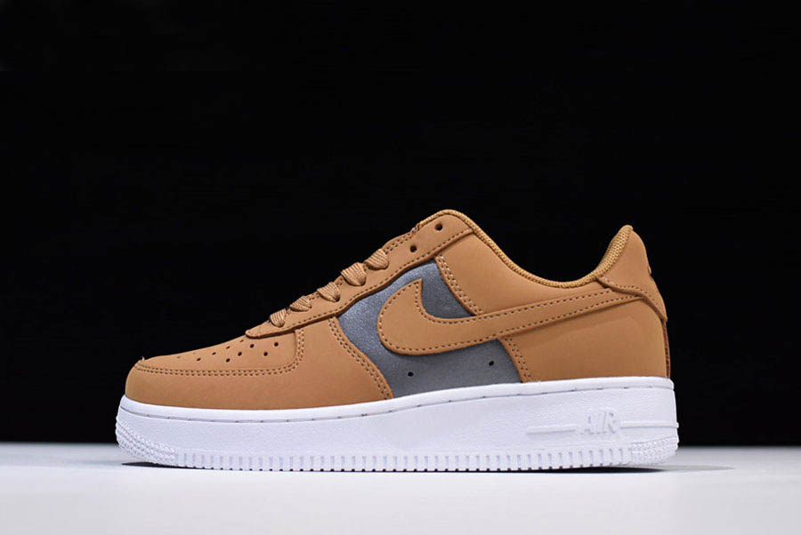 Mens and WMNS Nike Air Force 1 Low Bio Beige/Metallic Silver 