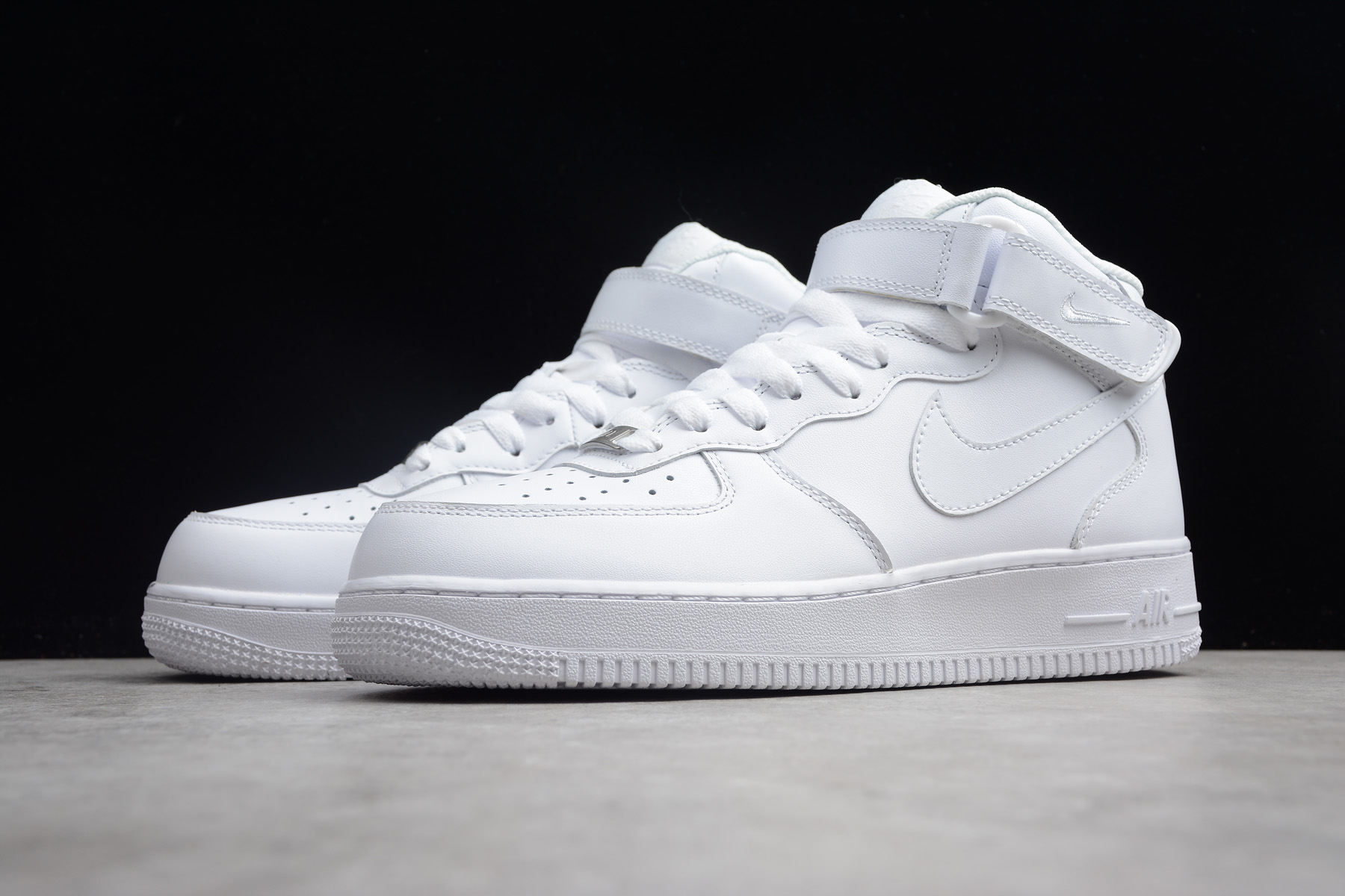 all white nike air force 1 mid