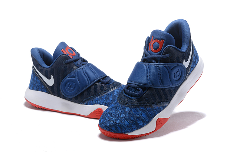 red and navy nike shoes