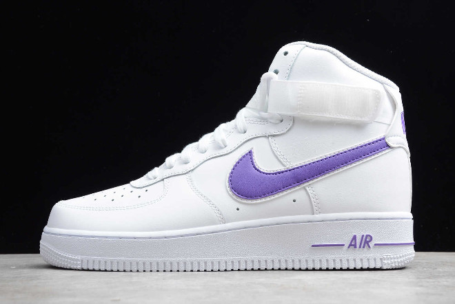 Nike Air Force 1 High ’07 3 White Court Purple Men Shoes
