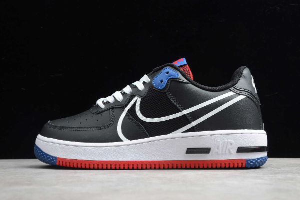 air force 1 react black red blue
