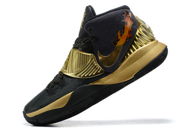 2020 Cheap Nike Kyrie 6 Black/Metallic-Gold Basketball Shoes