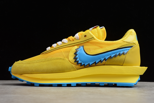 2020 Latest Sacai x Nike LDWaffle Yellow/Royal Blue Shoes BV5378-800