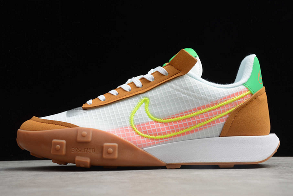 2020 Nike Waffle Racer 2X White/Brown-Green-Pink CK6647-005 For Sale