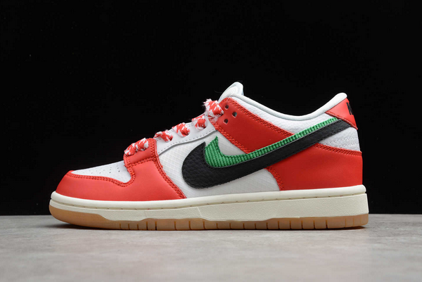2020 Frame Skate x Nike SB Dunk Low Habibi Chile Red/White-Lucky Green-Black Shoes CT2550-600