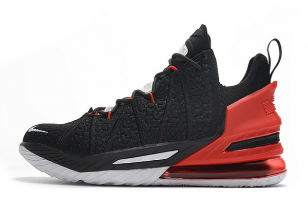 2020 Nike LeBron 18 Black/Varsity Red-White Shoes For Sale