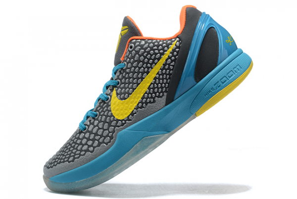 Latest Nike Kobe 6 Protro “Helicopter” Dark Grey/Vibrant Yellow-Glass Blue For Men
