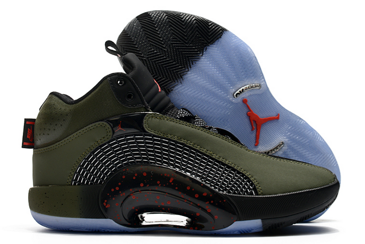 21 Latest Air Jordan 35 Olive Black Fire Red For Sale