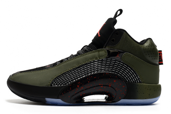 2021 Latest Air Jordan 35 Olive/Black-Fire Red For Sale