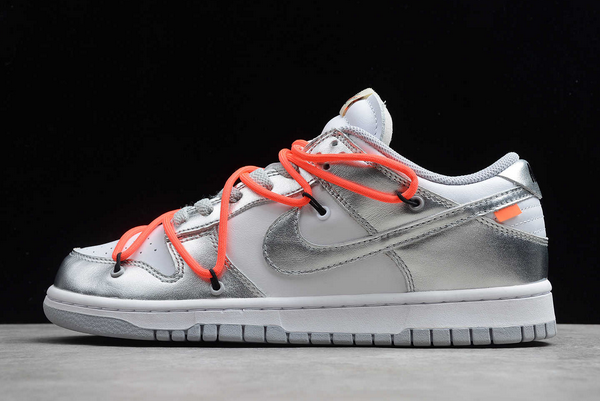 New Off-White x Nike SB Dunk Low Silver/White-Black Sneakers CT0856-800