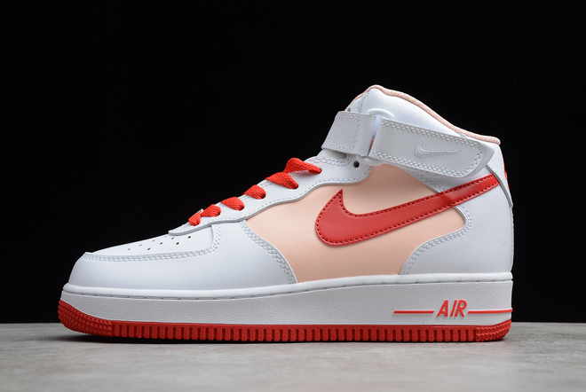 2021 Latest Nike Air Force 1 07 Mid White Red For Sale CD0884-123