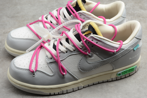 2021 New Off-White x Nike SB Dunk Low “The 50” White Grey Pink Sale ...