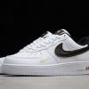 New Nike Air Force 1 Low White Black Gold Double Swoosh Sneakers For Sale DA8481-100-1