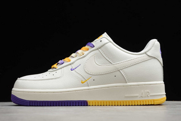 2021 Latest Nike Air Force 1 07 Low SU19 AF1 White Purple Yellow For Sale CT1989-106