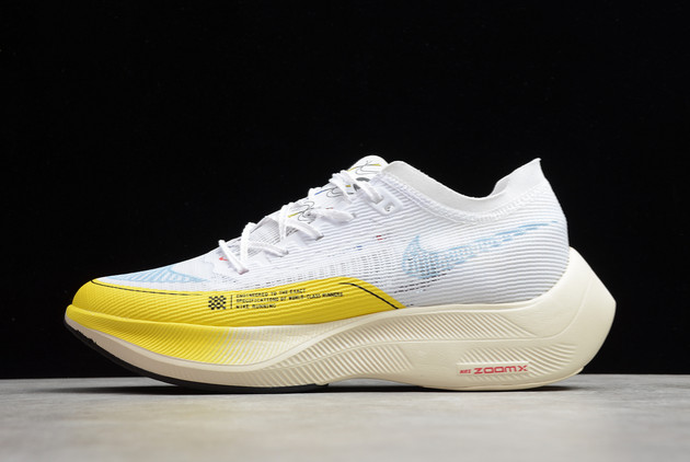 2021 Nike ZoomX VaporFly NEXT% 2 White/Yellow Strike For Sale DM9056-100