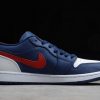 2021 New Air Jordan 1 Low USA Navy Blue/White-Red Basketball Sneakers For Sale CZ8454-400-1