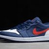2021 New Air Jordan 1 Low USA Navy Blue/White-Red Basketball Sneakers For Sale CZ8454-400-4
