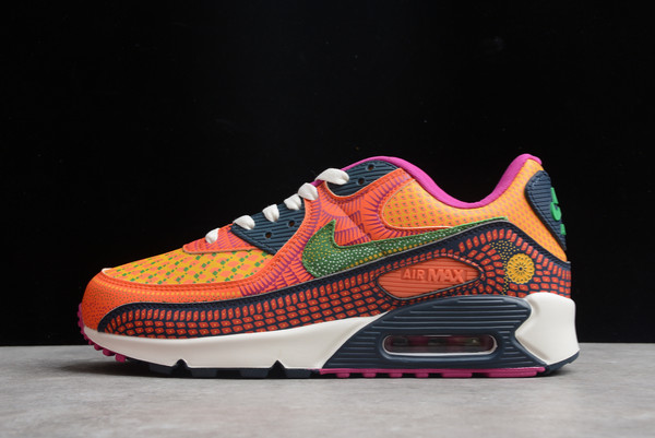 Nike Air Max 90 Day of the Dead Deep Ocean Sail-University Gold-Cactus Flower For Sale DC5154-458