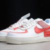 Nike Wmns Air Force 1 Shadow Cracked Leather Summit White University Red-Gym Red For Sale CI0919-108-1