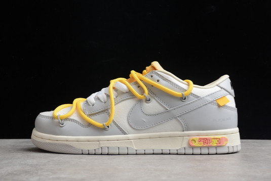 Off-White x Nike Dunk Low Lot 48 of 50 Grey Yellow For Sale DM1602-107