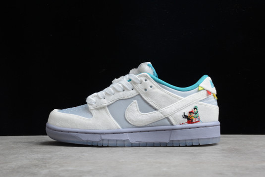 2021 Cheap Nike Dunk Low Ice White Silver-Blue DO2326-001