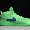 Kids Air Jordan 1 Mid Green Fluff Blue For Sale CU5378-800-2