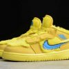Kids Air Jordan 1 Mid Yellow Fluff Blue For Sale CU5378-700-1