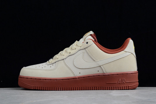 2021 Cheap Nike Air Force 1 07 Low SE Beige White Brown Gold AA1391-111