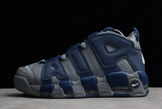 2021 Cheap Nike Air More Uptempo Hoyas Cool Grey White-Midnight Navy 921948-003