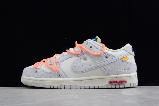 2021 Cheap Off‑White x Nike Dunk Low Lot 19 Of 50 Dear Summer White Neutral Grey-Nightshade-Pink DJ0950-119