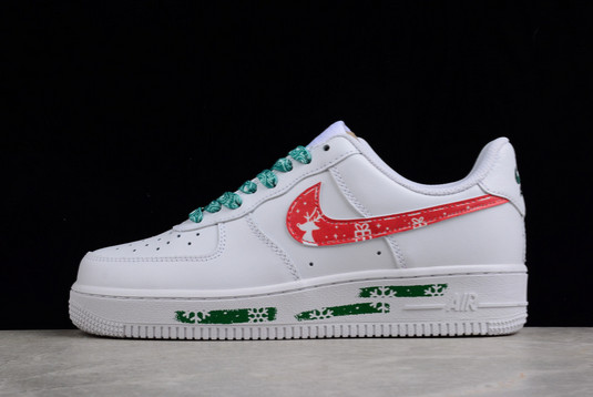 Cheap Nike Air Force 1 ’07 Low Christmas White Blue-Red CW2288-111