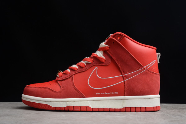 Cheap Nike Dunk High First Use University Red Sail DH0960-600