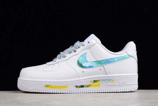 Nike Air Force 1 ’07 LX White Blue Yellow For Sale 314192-117