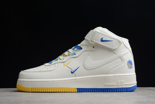 Nike Air Force 1 Mid ’07 SU19 Lakers White Blue-Yellow For Sale GT5663-306