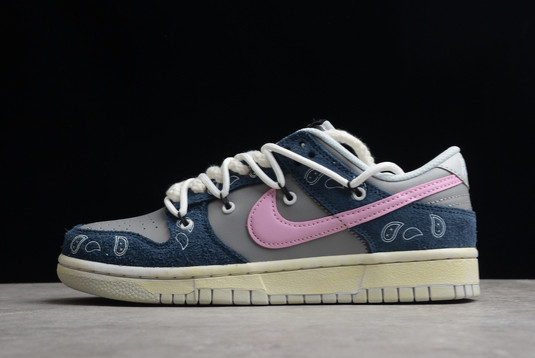 Nike Dunk Low Retro PRM Midnight Navy Grey-Pink For Sale DH7913-001