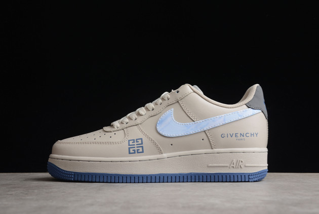 2023 Buy Nike Air Force 1 ’07 Low Wolf Grey Blue Shoes 845053-208