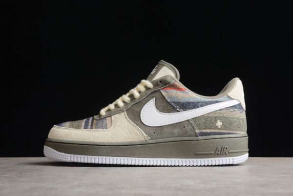 Cheap Nike Air Force 1 ’07 Low Grey Beige Blue Shoes CW1188-222