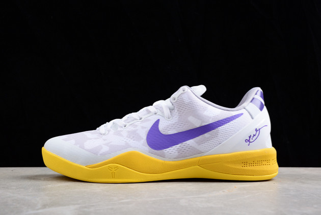 Cheap Nike Zoom Kobe 8 Lakers White Purple Yellow 639655-900