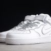 New Nike Air Force 1 ’07 Mid White Silver Refletion 369733-809-1